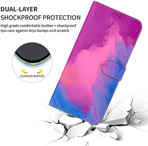 Caixa da carteira XYX para a capa de telefone de couro de aquarela Samsung A51 5G, multicolor PU com Kickstand para Samsung A51 5G, Fuchsia
