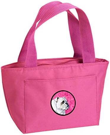 Tesouros de Caroline LH9364PK-8808 Pink Bulldog Inglês lancheira inglesa, lancheira reutilizável isolável para o escritório de trabalho Picnic Beach,