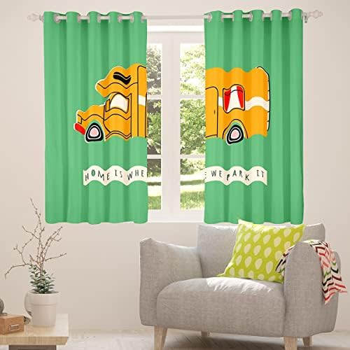 Cortinas de campista de meninos para trailers de viagem Feliz acampamento Curtains Blackout Crianças crianças adolescentes cortinas