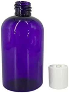 Garrafas plásticas de plástico de Boston de 4 oz -12 Pacote de garrafa vazia recarregável - BPA Free - Óleos essenciais - Aromaterapia | Branco Pressione Capinha de disco - Feito nos EUA - por fazendas naturais…