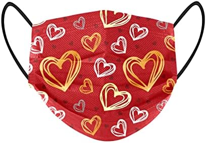 Jtckarpu 50pack máscaras de namorados femininos para adultos Impressão cardíaca Disponível Rainha de corações adultos Anti-Pó Rainha de corações