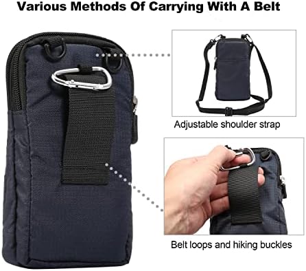 Pacote de cintura para homens, bolsa de coldre de telefone de nylon com loop de cinto Crossbody Phone transportando bolsa de