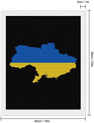 Mapa de bandeira dos kits de pintura de diamante da Ucrânia para adultos para iniciantes Digital DIY 5D Paint para decoração