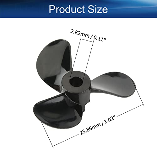 Bettomshin 2 par três lâmpadas hélice para o modelo de navio RC Propeller de barco preto para frente hélice reversa para frente,