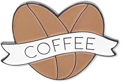 Wizardpins Heart Coffee Beans eu amo o pino de esmalte de café