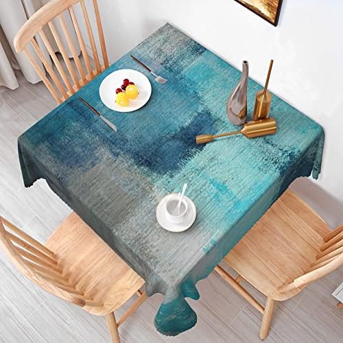 Trepa de mesa de textura azul vintage de baocicco para gradiente de sala gradiente azul grunge shabby chique na tampa de mesa à prova d'água de mancha de mancha de mesa quadrada toalha retro casa de férias de férias, 54 x54