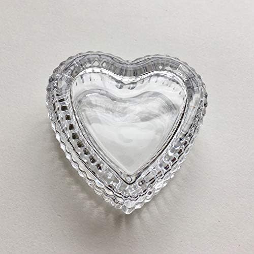 Urchart Crystal Heart Sugar Box Glass Candy Chocolate Jew Jewelry Titular de bugiganga para anel de proposta de casamento