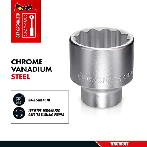 Teng Tools 1-13/16 polegadas 12 pontos SAE rasa de 3/4 de polegada Crome Vanadium Socket | Ferramenta mecânica | Ferramenta manual - M340158 -C