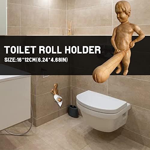 Suporte engraçado de papel higiênico Auto adesivo Montar o vaso sanitário do rolo criativo Home deco para banheiro, cozinha e banheiro