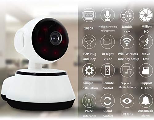Micro Traders WIFI WIFI Security Home Camera Pan Tile Webcam Monitor IP com detecção de movimento Compatível com visão