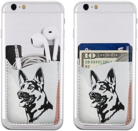 Cão gagaduck cão alemão pastor adesivo telefone de bolso de bolso bole na carteira de carteira com carteira de crédito titular de cartão de crédito compatível com a maioria dos smartphones