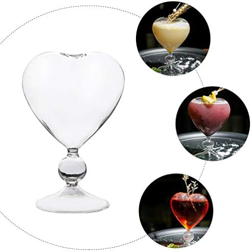 Hemoton copos transparente de vinhos em forma de coração Vinho Goble Mousse Copo Cupo de Coquetel Creme Cream Cream Cream Apertizadores