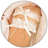 Formery Lace Wedding Garter Set bege Bridal Bow Lincel Garters Rhinestone Leg Band Party para Bridal and Bridesmaid…