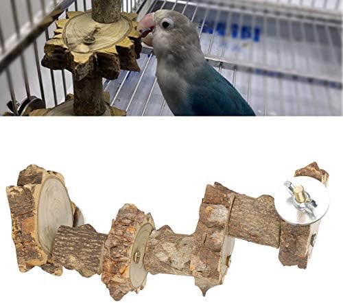 Plataforma de atividade de Papagista de Salutuya, 2pcs, escada de madeira de pimenta pequena, acessórios para gaiola de pássaros, escada, parque de petina de petão para cockatiel