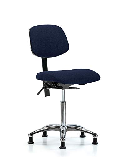 Labtech Seating LT42092 Cadeira de bancada média, tecido, base cromada - desliza, Borgonha