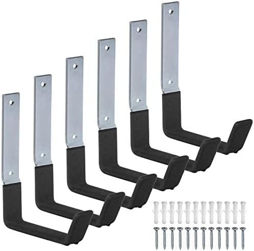 Ottff 6 Pack Steel Utility Hook, 7-1/4 x 4-1/4 Montagem de parede J gancho para organizador de ferramentas de armazenamento
