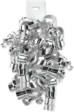 Doze arcos cacheados prateados - Dazzling Metallic Gifting Gift Bows