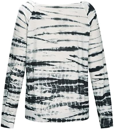 Tops de outono do ombro feminino 2022, inverno de manga longa tingra listrada corante de túnica moderna de túnica bordada