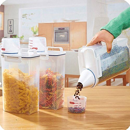 Caixa de cozinha de cozinha alimento de cereais de cereal 2l dispensador de armazenamento agradável cozinha de contêiner de plástico