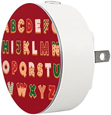2 Pacote de plug-in Nightlight LED Night Light com Dusk-to-Dawn para o quarto de crianças, berçário, cozinha, alfabeto de gengibre