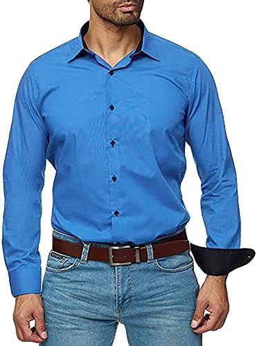 Xxbr camisetas casuais de negócios para homens, 2021 Men's Fall de colarinho de colarinho de colarinho de colarinho solto camisa de cor sólida tops de cavalheiros giratórios de colarinho de colarinho de colar