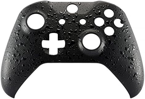 Tampa de placa preta texturizada extremamente texturizada, estojo de casca de alojamento frontal 3D Splashing, kit de substituição não deslizante confortável para Xbox One S & Xbox One X Controller