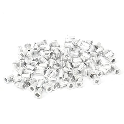 FTVogue 100pcs Pull porcas fascinantes da cabeça de alumínio e porca de rebite vertical M3 [M4*100pcs], porca