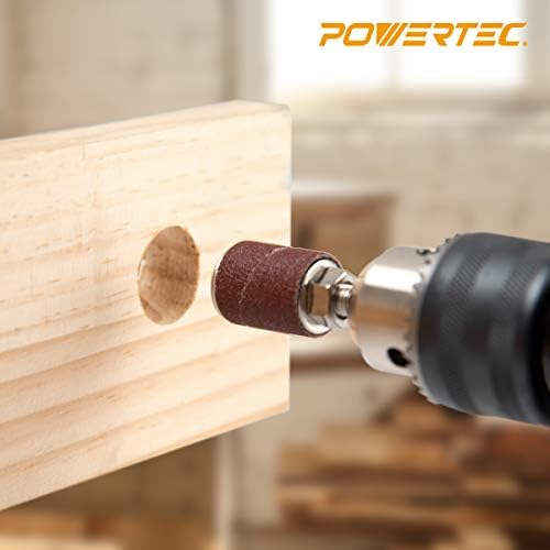 Powertec 11300 broca de 20 peças Pressione kit de tambor de lixamento com hastes de ¼ e 1/8 de polegada, mangas