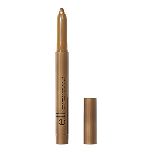 duende. Cosméticos No Budge Shadow Stick, Longwear, sombra metálica à prova de manchas, ouro rosa, 0,056 oz