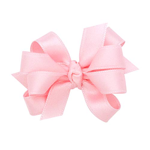 Wee One One Ones Girls 'Classic French Setin Double Hair Cost em um clipe de Weestay com um centro de nó, bebê, rosa claro