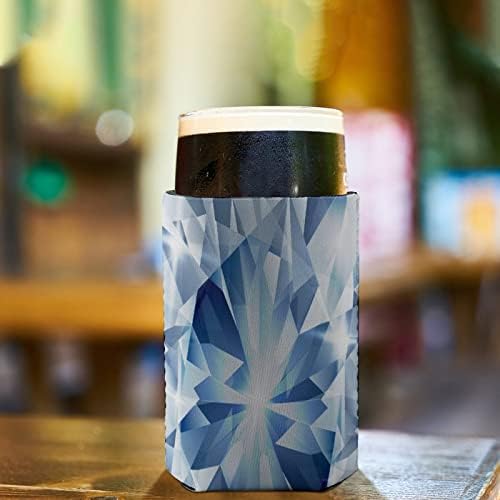 Prata e azul com conceito de diamante reutilizável mangas de xícara de café gelado isolado por um padrão fofo para bebidas