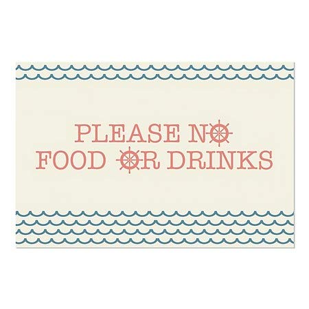 CGSignLab | Por favor, sem comida ou bebida -nutical onda Clear Window Afilia | 18 x12