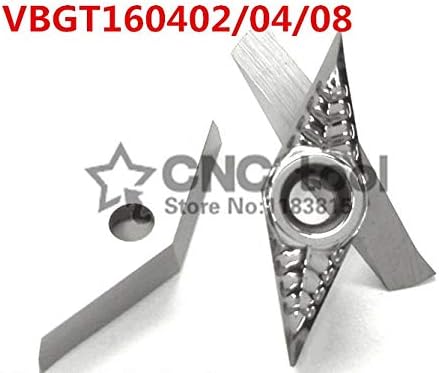 FINCOS 10PCS VBGT160402/ VBGT160404/ VBGT160408 Ferramenta CNC de inserção de carboneto de carboneto de alumínio para