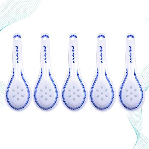 Cabilock japonês mistura colheres 5pcs melamina colheres de arroz colheres asiáticas chinesas vencidas colher de sopa de tonelada azul e branco colher colher colloons sopa colheres de sopa sopa colheres de sopa sopa sopa colheres de sopa