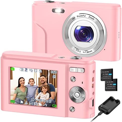 Câmera digital, Ruahetil FHD 1080p 36mp Câmera de vlogging LCD de 2,4 polegadas para crianças, Modos de carregamento de 16x