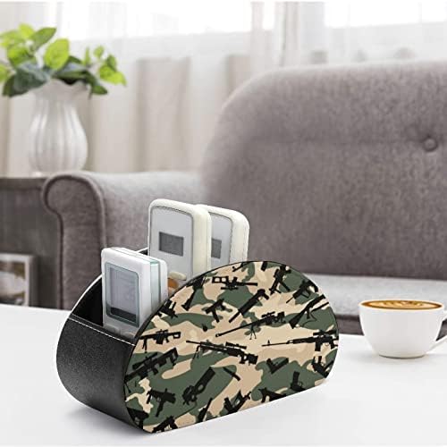 Arma Caixa de Organizador de Controle Remoto de Camuflagem Padrão com 5 Compartimentos TV Caixa de Armazenamento Remoto para o quarto