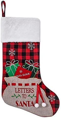 Bolsas de suspensão de Natal -19in Sacos de meias de Natal com estampa de Natal