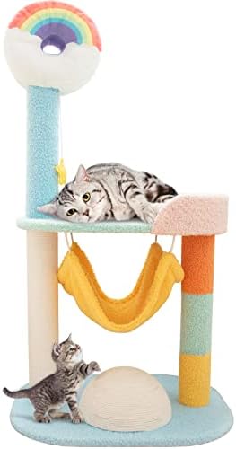 Happy & Polly Cat Tree for Kittens Small Cats Tower para gatinho anti-arranhão colorido gatos fofos árvore para 34 de
