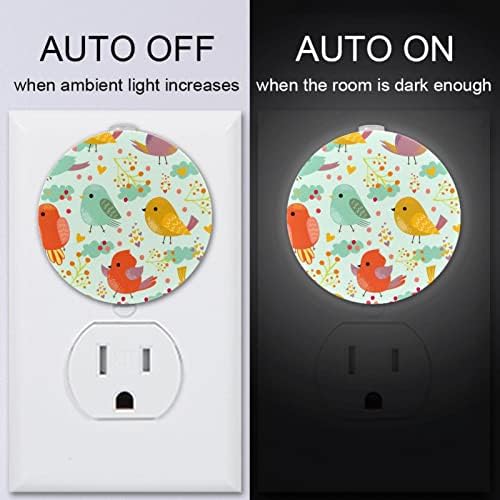 2 Pacote de plug-in Nightlight LED Night Light com Dusk-to-Dawn para o quarto de crianças, viveiro, cozinha, pássaros