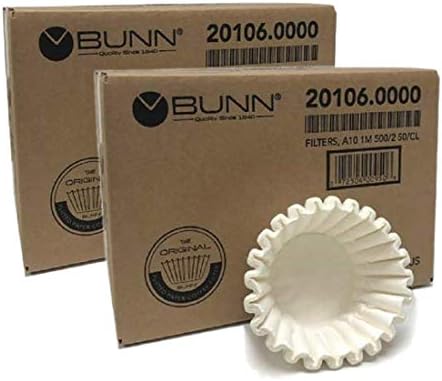 Bunn 20106 8 a 10 xícara de café de decanter filtro-1000/estojo, 9 a 10 xícara, branco