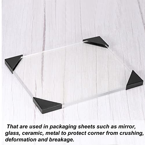 Triângulo de protetor de canto pp meccanidade 47x12mm para cerâmica, vidro, folhas de metal pacote preto de 50