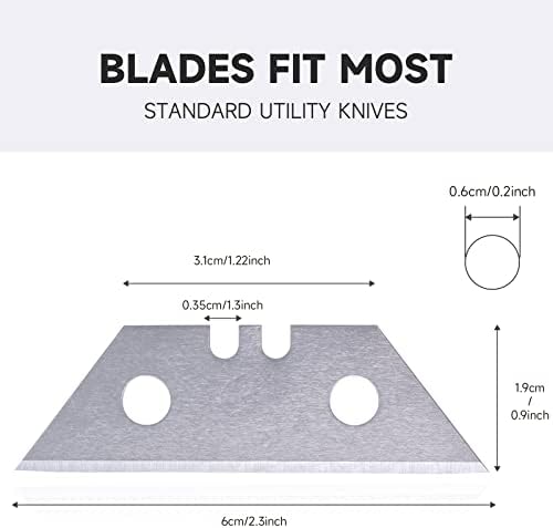 Foshio 10 pacote lâminas de faca, lâminas de cortador de caixa pesado Sk5 aço carbono, lâminas de barbear de substituição padrão