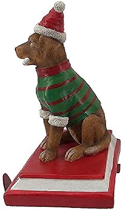 Coleção de casas de férias de inverno confortável, pacote de 4, 9 conjunto de 4 cães decoração de natal, verde e vermelho