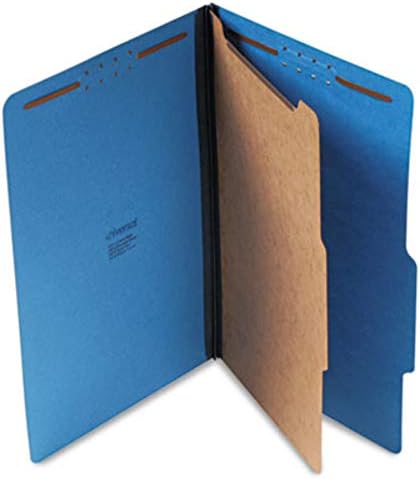 Pastas de classificação de prensa 10211 Universal, Legal, quatro seções, azul cobalto, 10/caixa