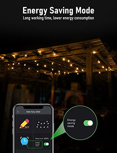 Luzes solares ao ar livre G40 App Bluetooth de 30 pés controlado/desligado a qualquer momento Porta USB Luzes de