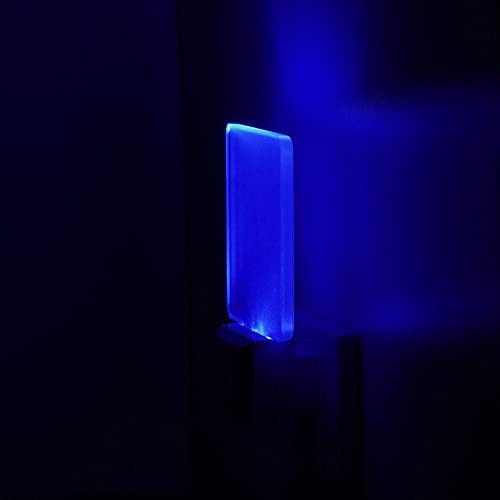 LED NOITE Plug in 4 pacote, anoitecer o sensor de fotocélula a amanhecer, luz noturna para o quarto da cozinha do banheiro, design quadrado azul