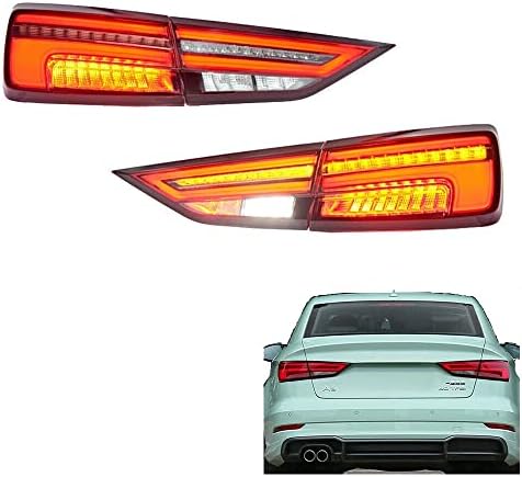 N&B Light Light Lights Compatible Fit para 2015 - 2019 Audi A3 Sequencial Turn Light Tasillight