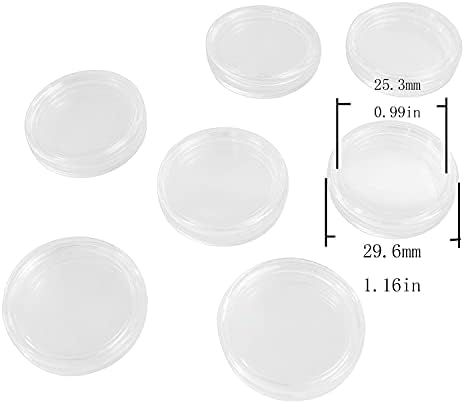 Cápsulas de suporte da moeda Bllndx 20pcs 25mm transparente redonda de contêiner de contêiner de contêiner de prata