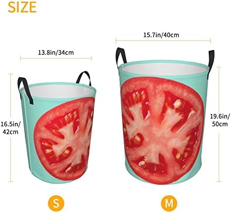 Tomate Slice Grandes Hampers, cestas de roupas altas dobráveis, bolsa de lavar para o banheiro, quartos