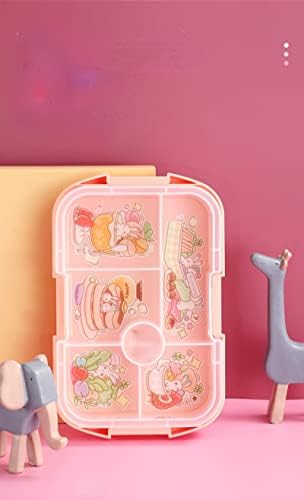 Tisvy Kids Lanch Box Microondas forno estudante bento caixa plástico grade splred lanche escolar portátil school rosa